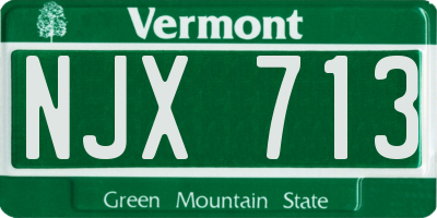 VT license plate NJX713