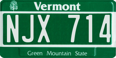 VT license plate NJX714