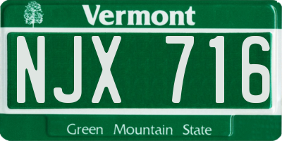 VT license plate NJX716