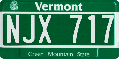 VT license plate NJX717