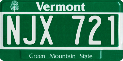VT license plate NJX721