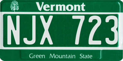 VT license plate NJX723