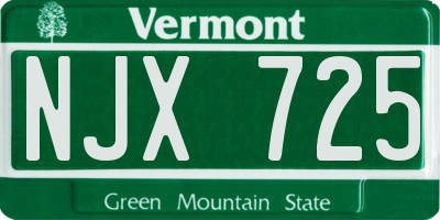 VT license plate NJX725