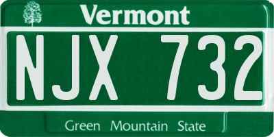 VT license plate NJX732