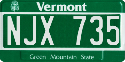 VT license plate NJX735