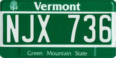VT license plate NJX736