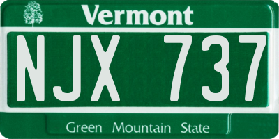VT license plate NJX737
