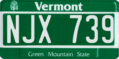 VT license plate NJX739