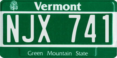 VT license plate NJX741