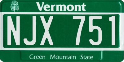 VT license plate NJX751