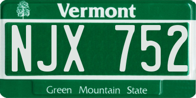 VT license plate NJX752