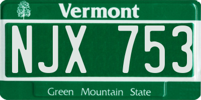 VT license plate NJX753