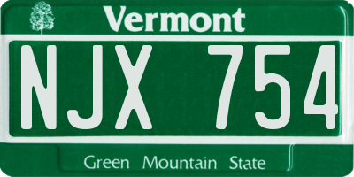 VT license plate NJX754