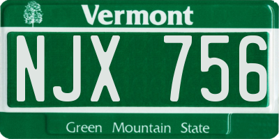 VT license plate NJX756