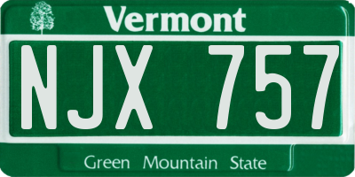 VT license plate NJX757