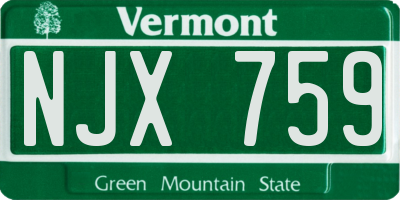 VT license plate NJX759