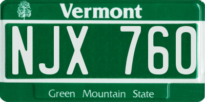 VT license plate NJX760