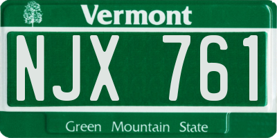 VT license plate NJX761