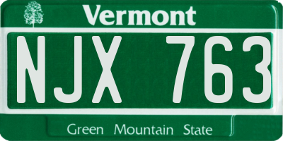 VT license plate NJX763