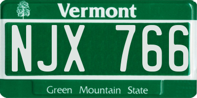 VT license plate NJX766