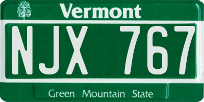 VT license plate NJX767
