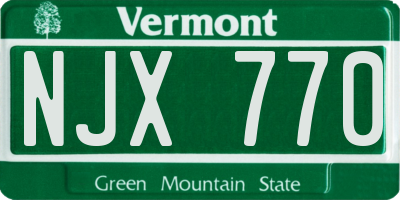 VT license plate NJX770