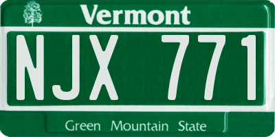 VT license plate NJX771