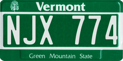 VT license plate NJX774