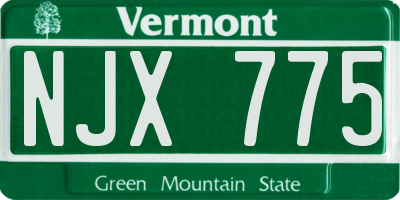 VT license plate NJX775