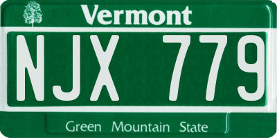 VT license plate NJX779