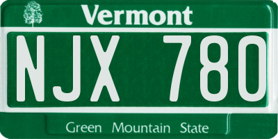 VT license plate NJX780