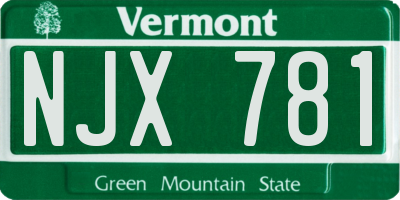 VT license plate NJX781