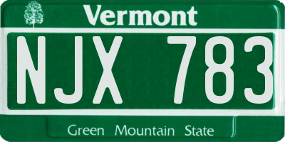 VT license plate NJX783