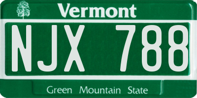 VT license plate NJX788
