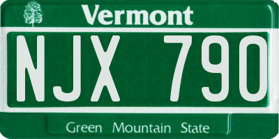 VT license plate NJX790
