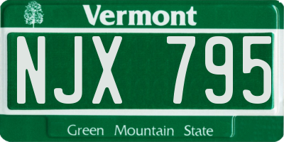 VT license plate NJX795