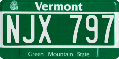 VT license plate NJX797