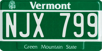 VT license plate NJX799