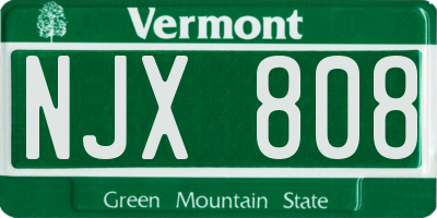 VT license plate NJX808