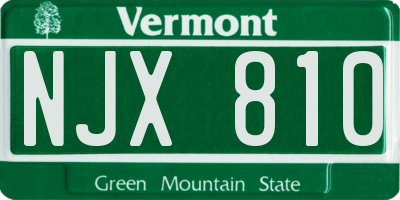 VT license plate NJX810