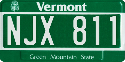 VT license plate NJX811