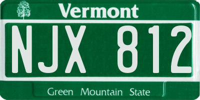 VT license plate NJX812