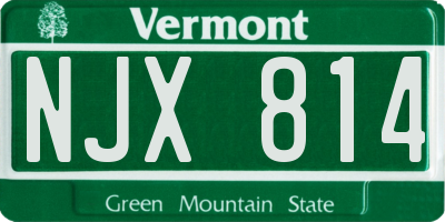 VT license plate NJX814