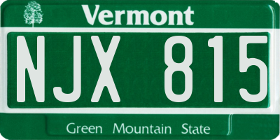 VT license plate NJX815