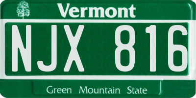 VT license plate NJX816