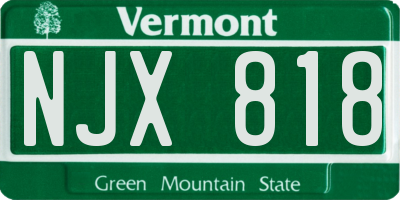 VT license plate NJX818