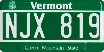 VT license plate NJX819