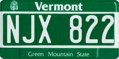 VT license plate NJX822