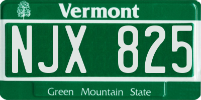 VT license plate NJX825