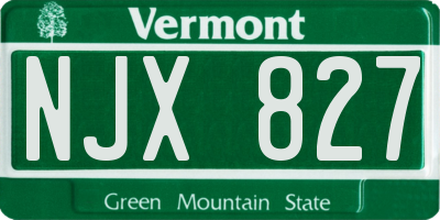 VT license plate NJX827
